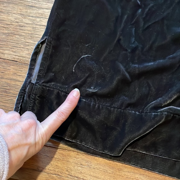 Poetry Dress Velvet Deep Olive Green color. Size 10. - Picture 12 of 14